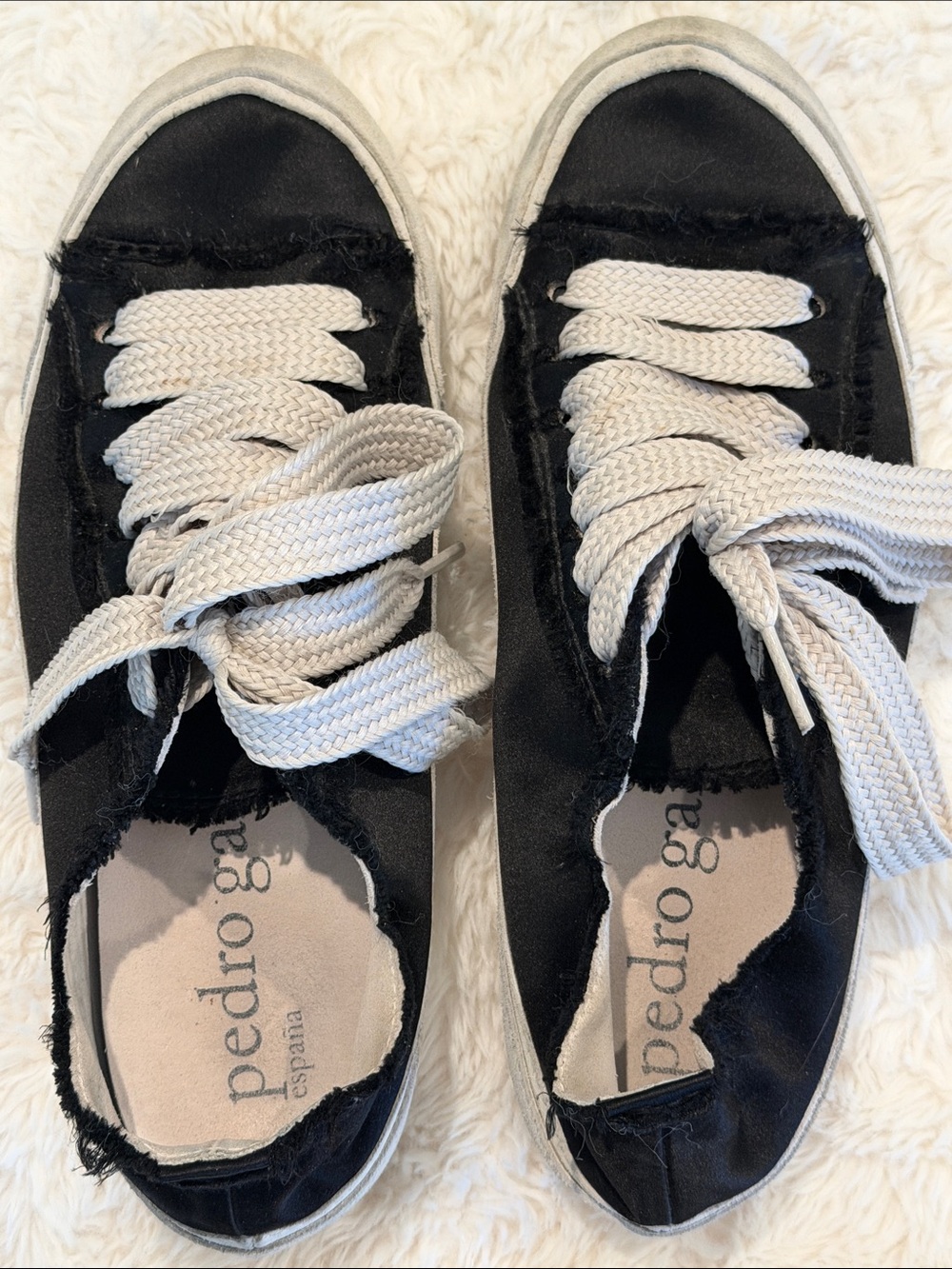 Pedro Garcia Black satin and suede sneaker shoes EU 37 size 7